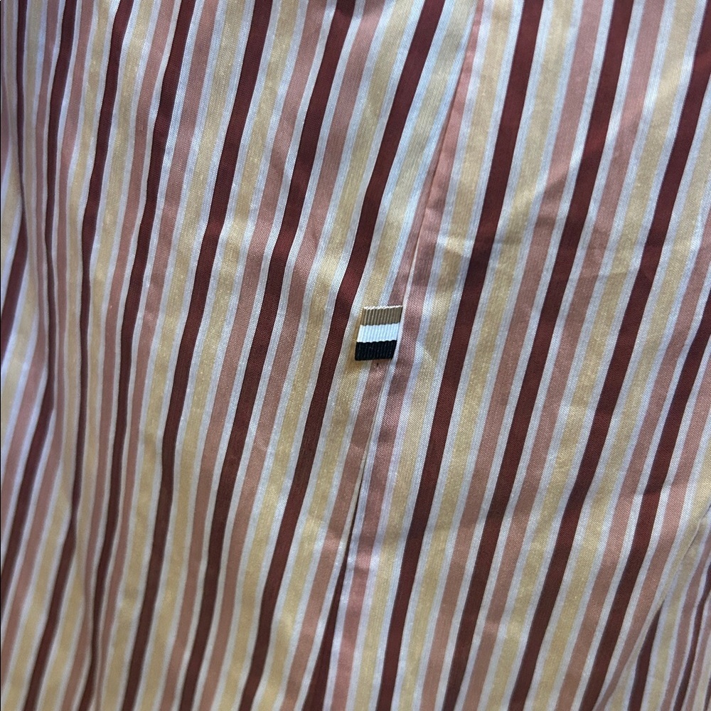 NWOT Hugo Boss Bateco Striped Long Sleeve Tie Front Oversized Tunic Shirt Sz 10 - Picture 12 of 16